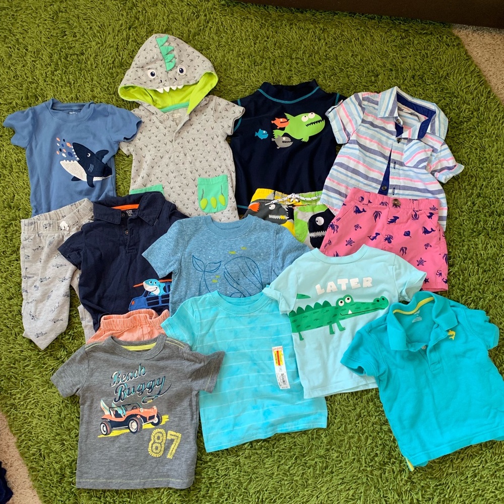Boys 14 piece Summer Lot, Size 12 Months